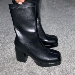 Chunky Faux Leather Boots